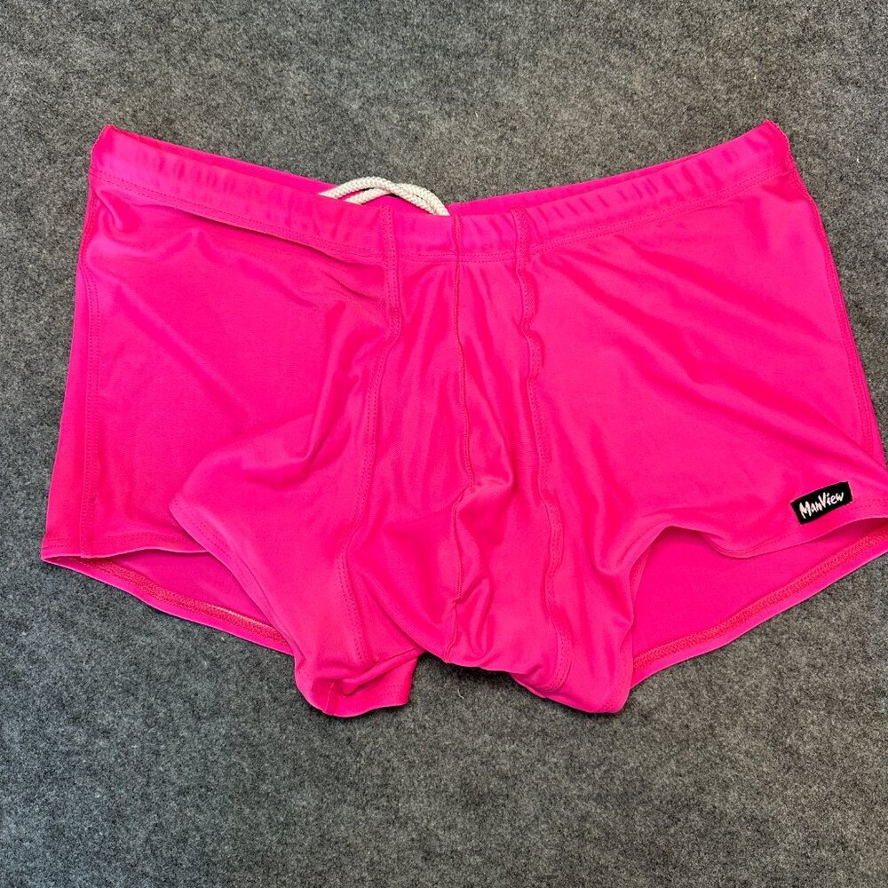 ManView Men’s Swim Trunks – Size XL – Bright Pink